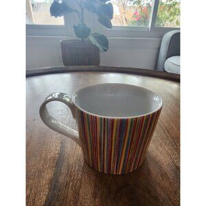 2008 Starbucks Vertical Rainbow Stripe Coffee Cup Tea Mug | 13oz